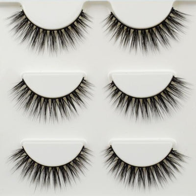 3 pairs /set 3D False Eyelashes Messy Cross Thick Natural Fake Eye Lashes Professional Makeup Tips Bigeye Long False Eye Lashes