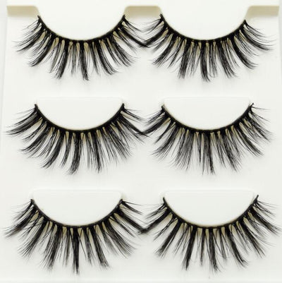 3 pairs /set 3D False Eyelashes Messy Cross Thick Natural Fake Eye Lashes Professional Makeup Tips Bigeye Long False Eye Lashes