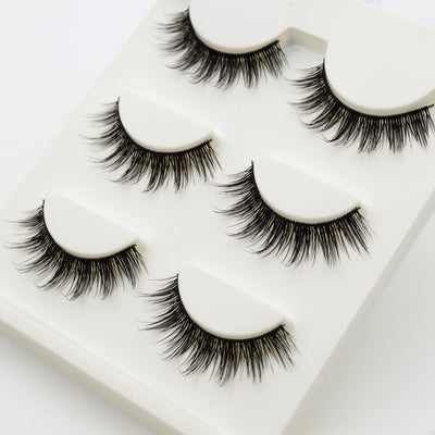 3 pairs /set 3D False Eyelashes Messy Cross Thick Natural Fake Eye Lashes Professional Makeup Tips Bigeye Long False Eye Lashes